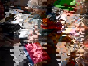 Table with things on it