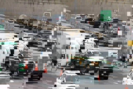 A semi truck rolled over